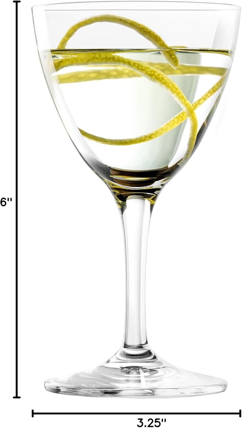 Stölzle Lausitz Nick & Nora 5.75 Oz Cocktail Glass (Set of 2) - Lead-Free Crystal Glassware, Elegant Tapered Stems - Classic Cocktail Glass for Martini, Manhattan & Signature Drinks, Made in Germany