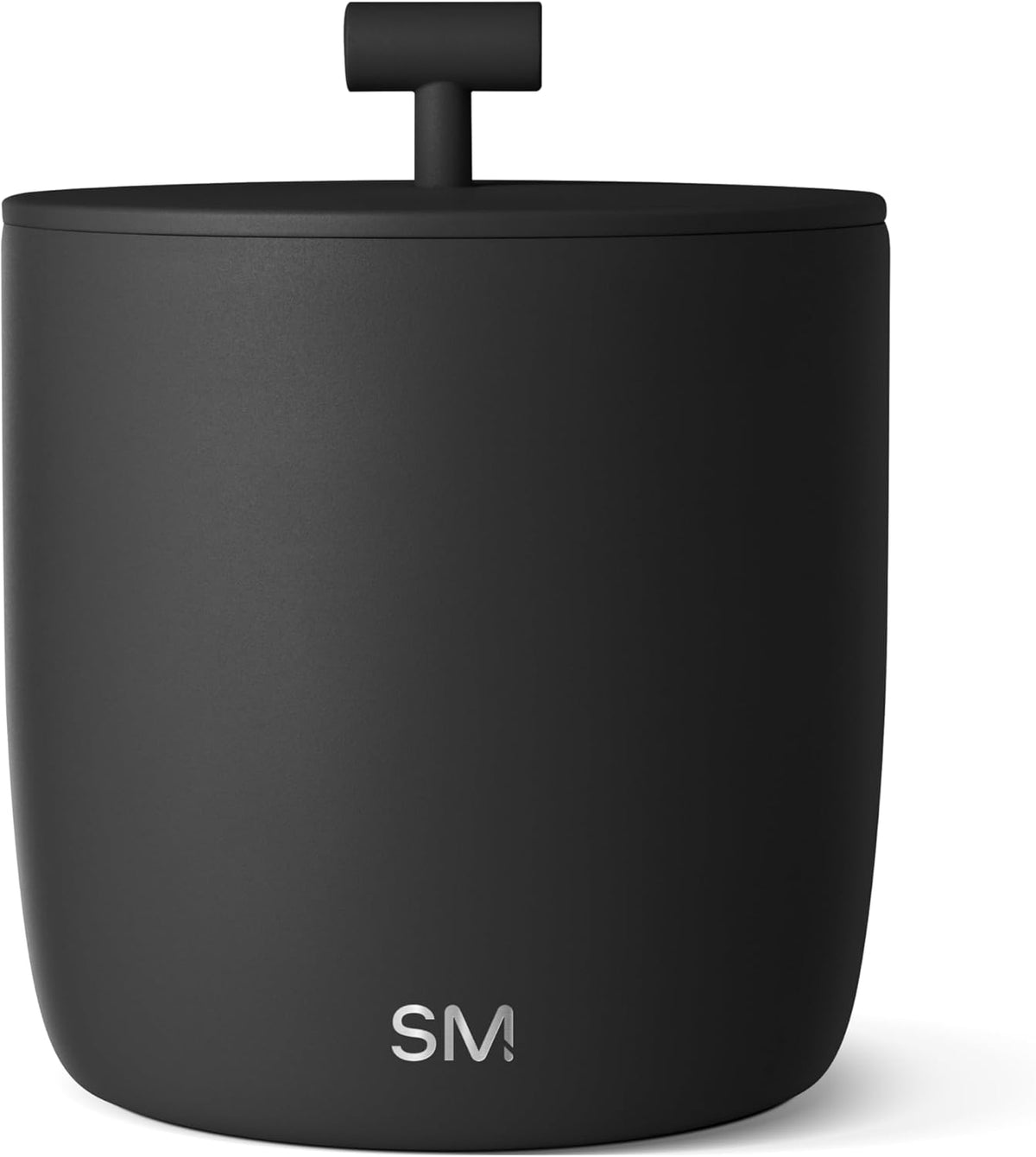 Simple Modern Vacuum Insulated Ice Bucket with Lid and Scoop | for Cocktail, Champagne, Wine, Beer, & Hosting | Stainless Steel 100oz Capacity for Large Parties | Rocks Collection | Almond Birch - - Midnight Black