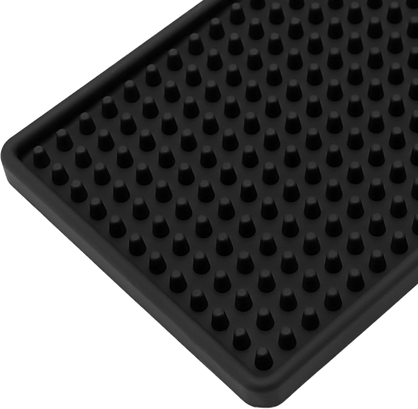 FUNSUEI 5 PCS 4 x 24 Inch Black Rubber Bar Mats, Rubber Bar Service Spill Mat, Non Slip Bar Top Mat, PVC Bar Mixing Drink Pad for Home Kitchen, Pubs, Restaurants