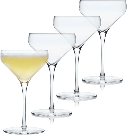 Libbey Signature Greenwich Coupe Glasses Set of 4, Timeless Champagne Coupe Glasses for Drinks and Desserts, Cocktail Glasses for All Occasions