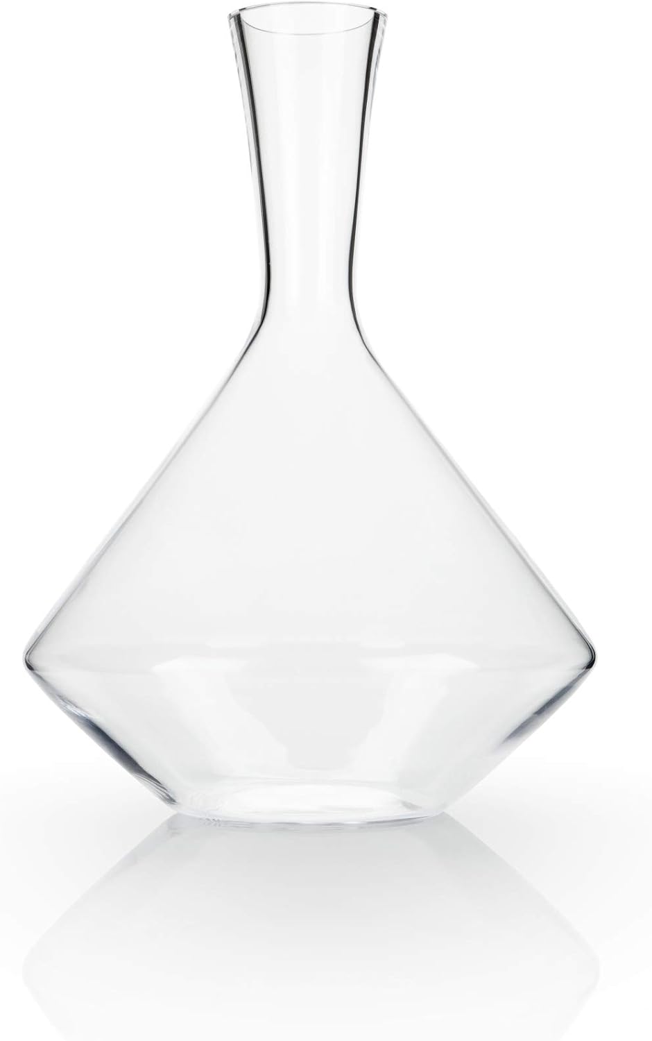 Viski Angled Wine Decanter, Lead-Free Crystal Carafe for Red and White Wine with Broad Base for Aeration, Elegant Large Pitcher for Wedding Gifts, Housewarming Essentials, 60 oz (1.8 L), Set of 1