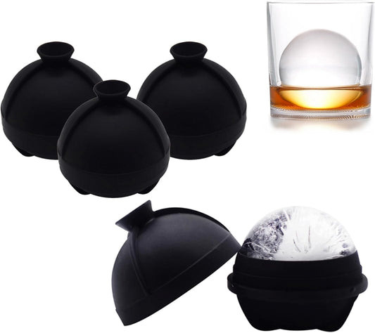 Silicone Ice Ball Molds for Whiskey,2.5-Inch Ice Sphere Molds,4 Pack - 4