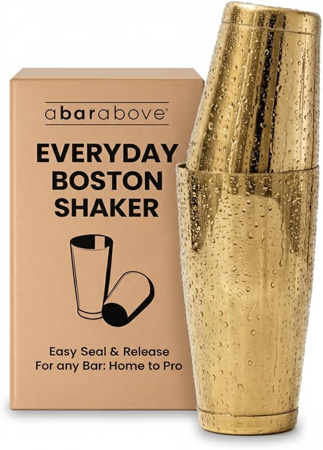 A Bar Above Professional Boston Shakers Set 18 oz Weighted Stainless Steel Cocktail Shaker Set for Bartenders, Premium 304 Steel Bar Shaker, Essential Bartending Tools for Mixing Drinks - B092LLD678