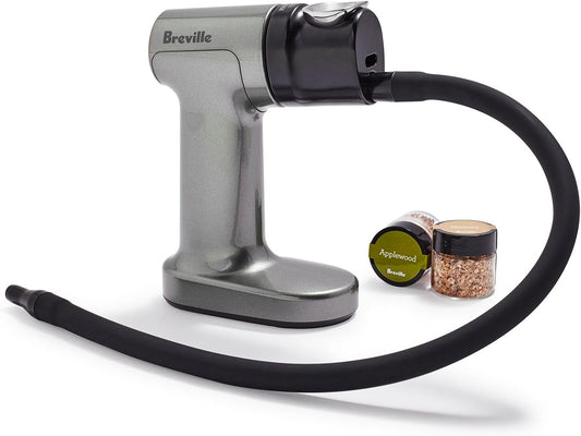 Breville BSM600SIL Smoking Gun, Handheld Food and Cocktail Smoker, Silver