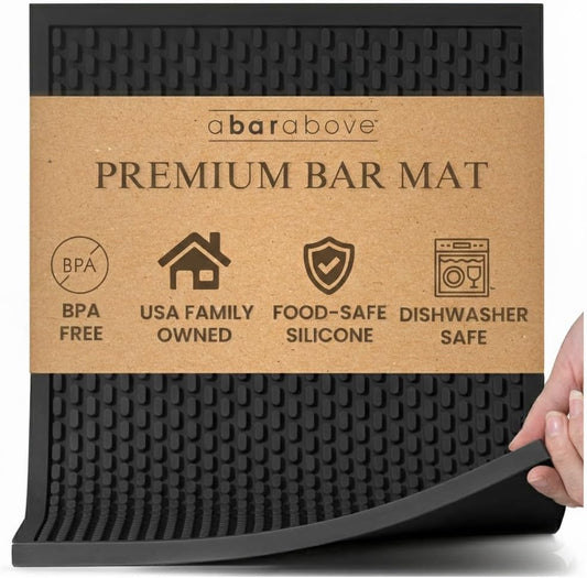 Premium A Bar Above Heavy Duty Bar Mat, Food Safe Silicone Mat, Mats for Bartending and Coffee, Commercial Strength Bartender Accessories, Dish Drying Mats for Kitchen Counter, Barista Accessories