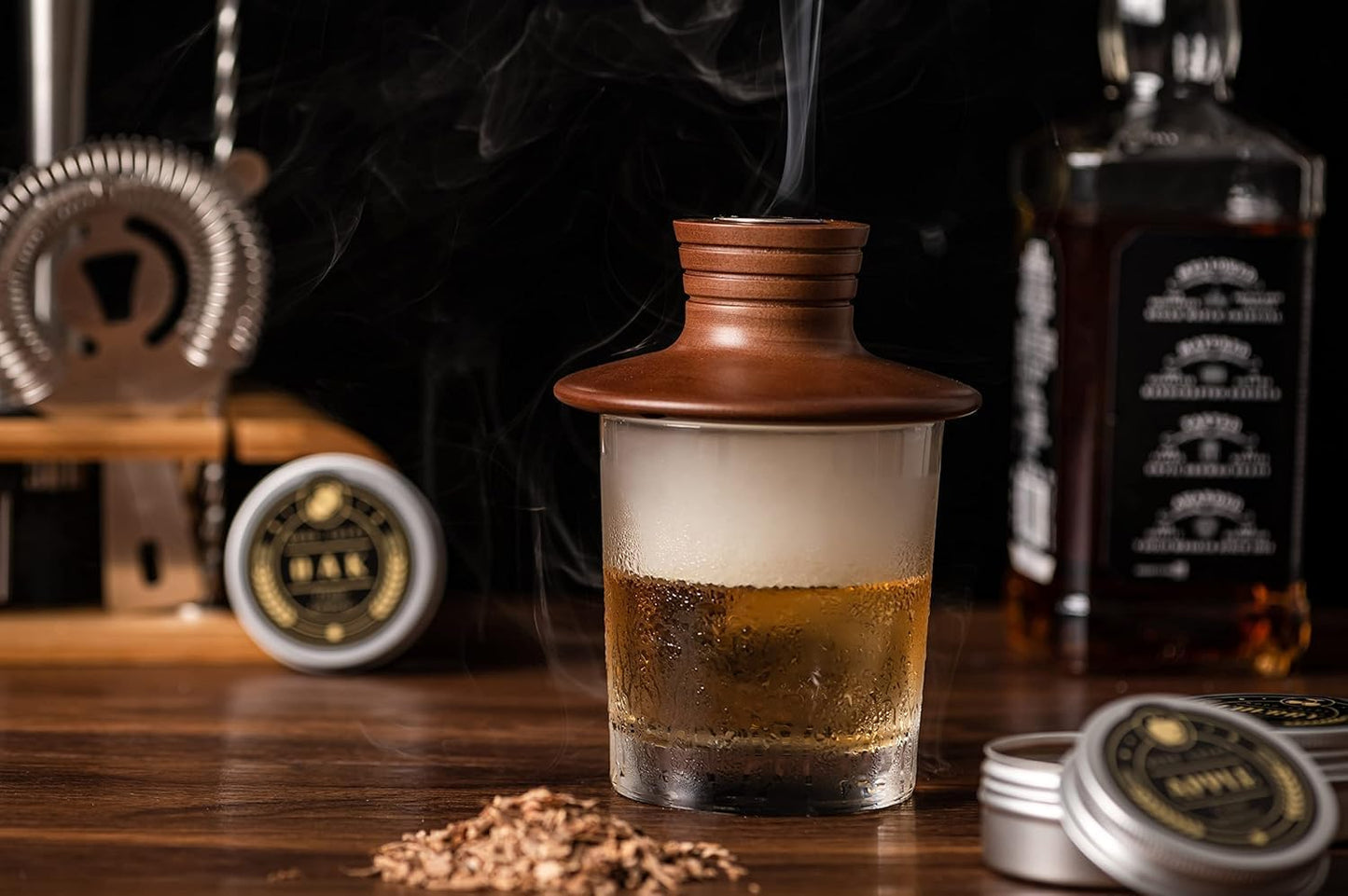 ComboJoy Whiskey Smoker Kit with Torch - 12 Flavors Wood Chips - Cocktail Smoker Infuser Kit, Old Fashioned Drink Smoker Kit, Birthday Bourbon Whiskey Gifts for Men,Dad(NO Butane)