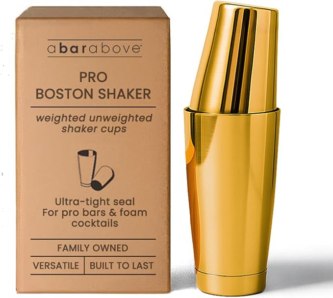 A Bar Above Boston Cocktail Shaker Set, Weighted and Unweighted, 18 Oz - B092LJGLVV