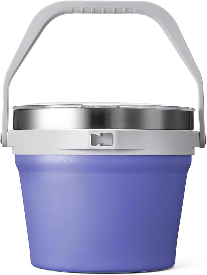 7L Insulated Ice Bucket with Lid，Double Wall Vacuum Stainless Steel Beverage Bucket Keeps Frozen Longer，Holds 6 Longnecks or 3 Bottles of Wine，for Cocktail, Champagne(No Accessories, Black) - Deep Purple
