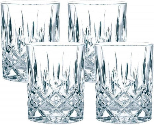 Nachtmann Noblesse Collection Whiskey Glass, Set of 4 Crystal Clear Glasses, 4-Inch Tumbler for Scotch, Cocktail, Liquor, or Bourbon, 10-Ounce, dishwasher safe