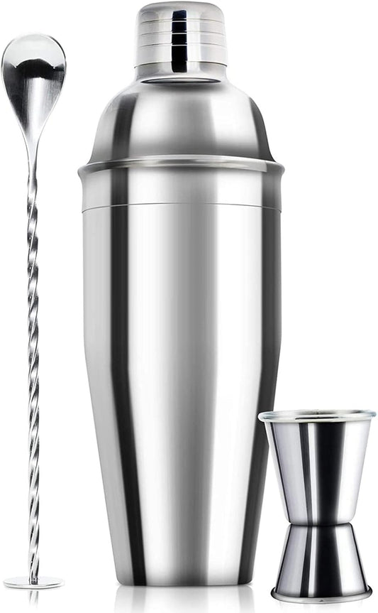 WPHUAW 24oz Cocktail Shaker Bar Set-Professional Margarita Mixer Drink Shaker Professional Stainless Steel Bar Tools Built-in Bartender Strainer for Martini Kit