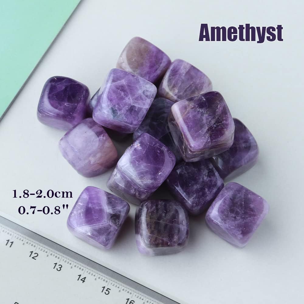 Amethyst Whiskey Stones Chilling Crystal Ice Cubes for Drinks Whiskey Rocks 0.7-0.8" Wine Cubes Gifts for Women Set of 6