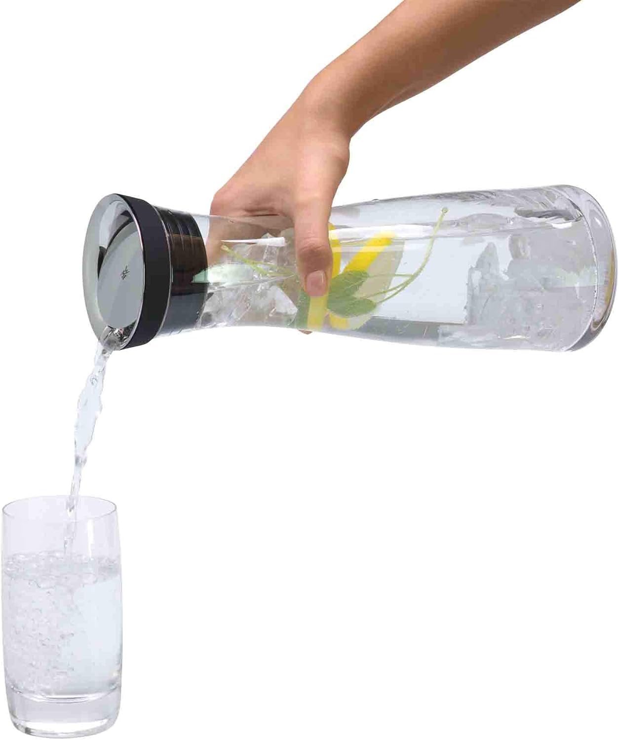 WMF Basic Water Decanter 1L Height 29 cm Close-Up Stopper Glass Cromargan® Stainless Steel,Silver