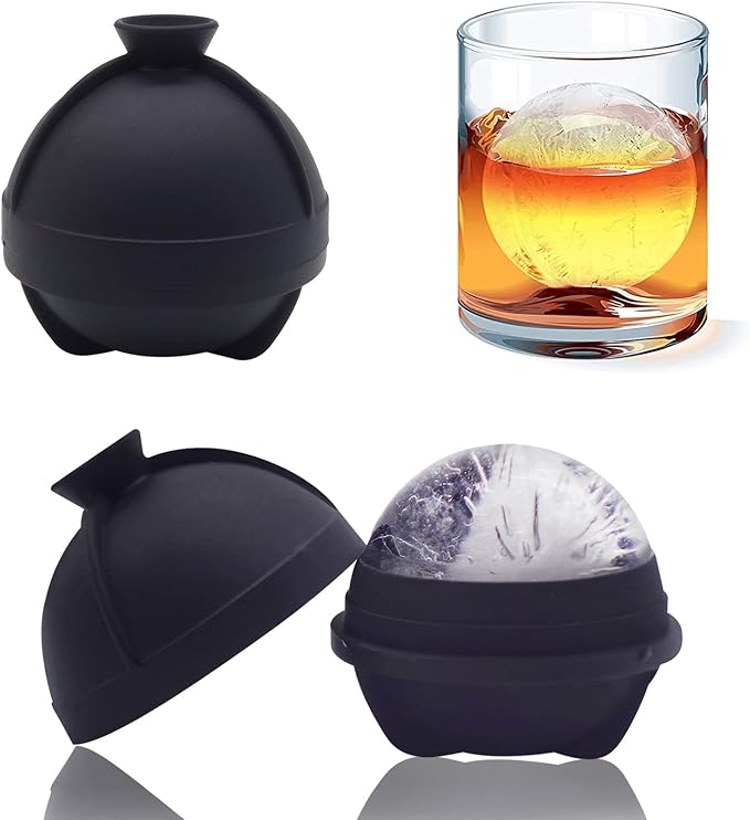 Silicone Ice Ball Molds for Whiskey,2.5-Inch Ice Sphere Molds,4 Pack - 2