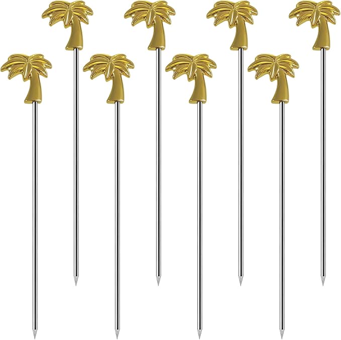 Stainless Steel Bird Martini Cocktail Picks for Fruit,Cocktail,Party,Wedding Set of 8 (Silver Bird) - Coconut Tree Gold