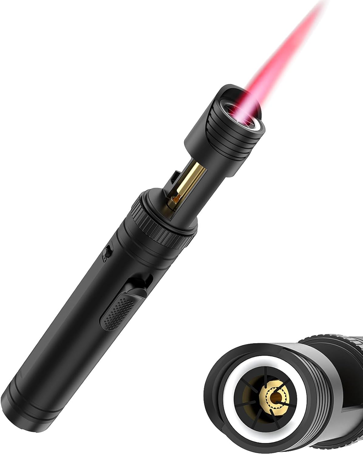 Semlos Butane Torch Lighter, Mini Blow Torch- 360° All-Direction Use, Adjustable Continuous Jet Flame, Torch Lighter with Bottle Opener for Home Cooking, Outdoor Camping & DIY Projects