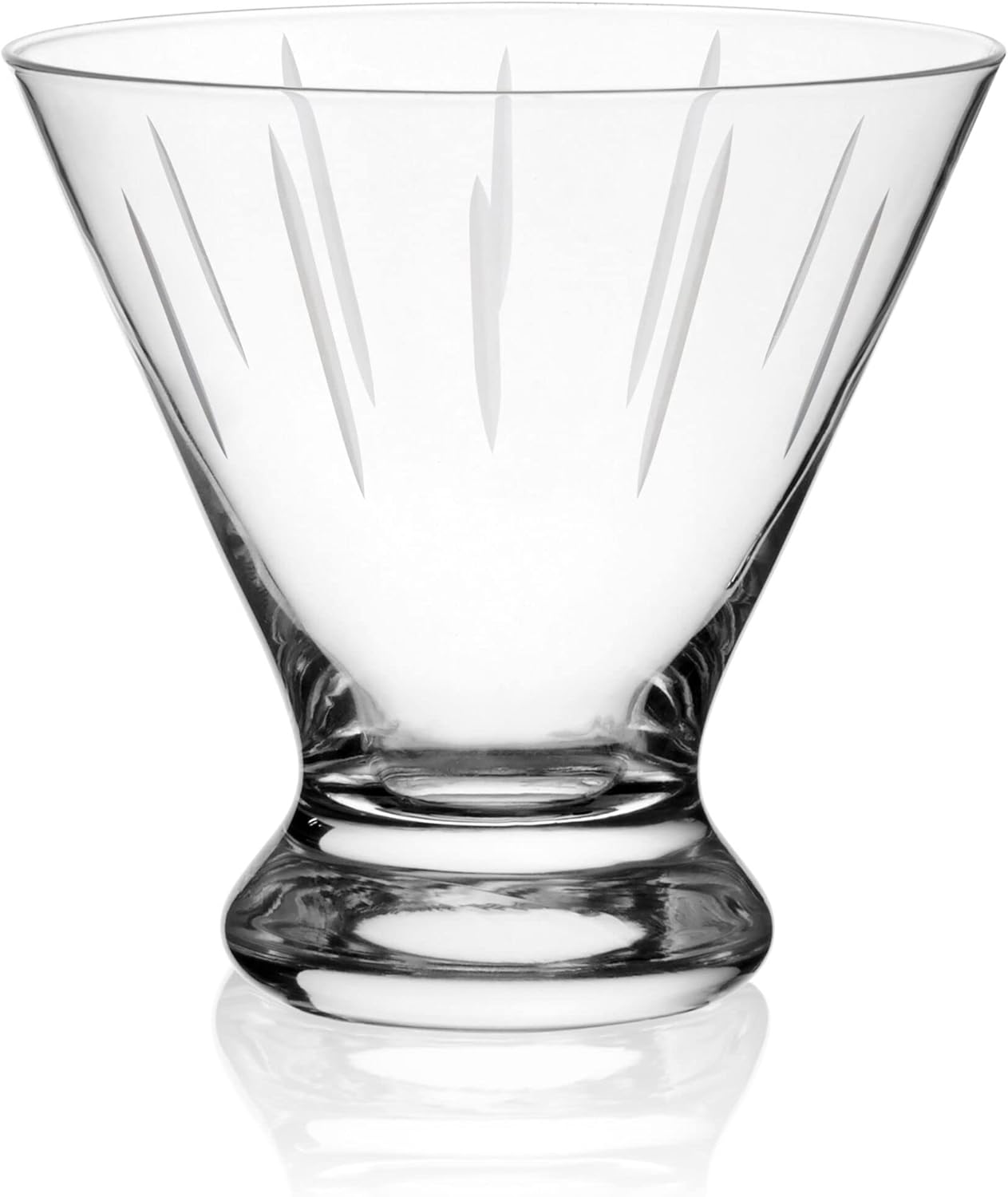 Mikasa Cheers Set of 4 Stemless Martini Glass, 8-Ounce, Clear
