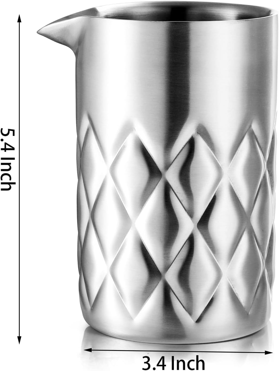 Nicunom Cocktail Mixing Glass, 18 Oz Stainless Steel Martini Stirring Glass, Double Walled Bar Mixing Pitcher, Cocktail Beaker, Seamless Glass Shaker With Weighted Bottom, Mixing Glass for Bartenders
