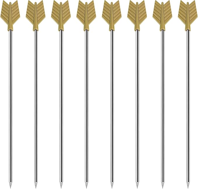 Stainless Steel Bird Martini Cocktail Picks for Fruit,Cocktail,Party,Wedding Set of 8 (Silver Bird) - Arrow Gold