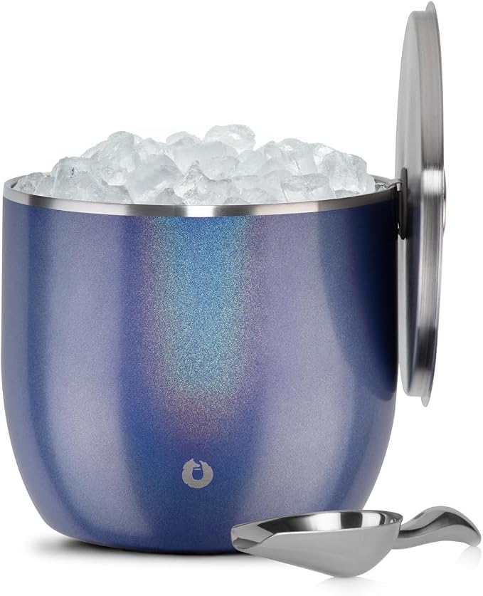 Snowfox XL - Insulated Ice Bucket with Lid/Scoops, Premium Vacuum Insulated Stainless Steel Ice Buckets for Parties, Ice Box, Home Bar Accessories, Parties Supplies, Bar Decor, 7L - B0CPNF85KJ