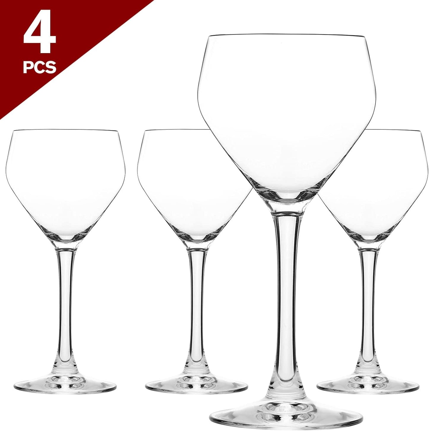 Chouggo Nick & Nora Glasses Cocktail Glasses Set of 4, Hand Blown Premium Crystal Cocktail Glass for Bar, Martini, Cosmopolitan, Manhattan, 6Oz, Clear