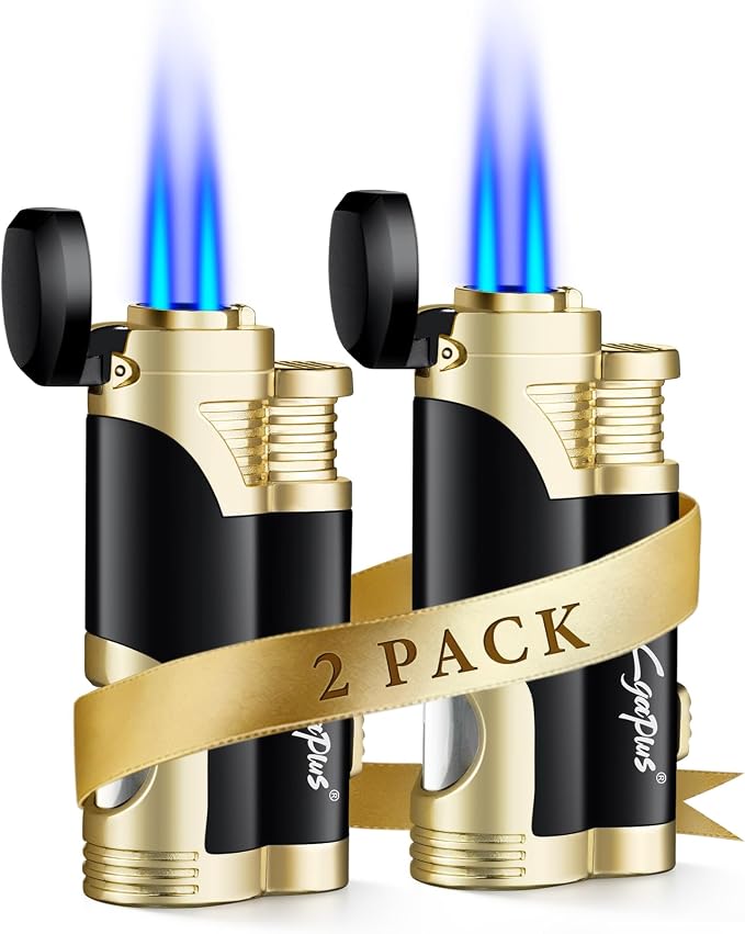 GUEVARA Butane Torch Lighter with Punch Windproof Double Jet Lighters - B0H1C5F7QZ