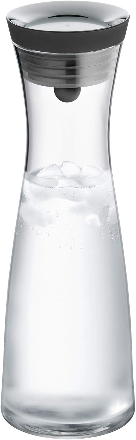 WMF Basic Water Decanter 1L Height 29 cm Close-Up Stopper Glass Cromargan® Stainless Steel,Silver
