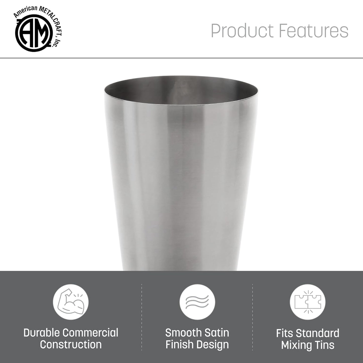 American Metalcraft BS18 Boston Shaker Replacement, Stainless Steel, Weighted, 18 oz.