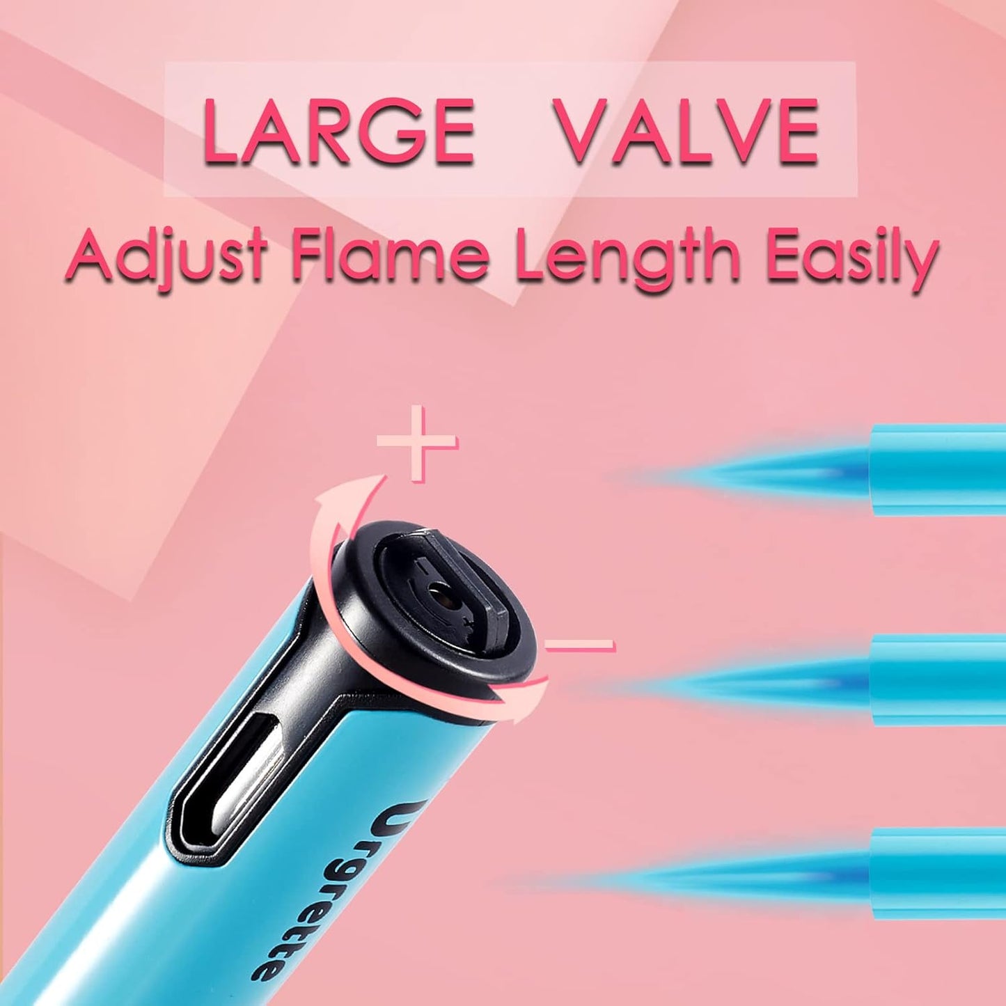 Urgrette Spring Colors 2 Pack Butane Torch Lighter, 6-inch Jet Flame Butane Lighters Refillable Pen Lighter for Grill BBQ Camping (Gas Not Included) Aqua Blue & Lime Green