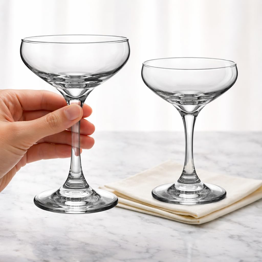 HISTORY COMPANY The 1930 Literary Round Table Cocktail Coupe – Algonquin-Inspired 2-Piece Set for Craft Cocktails & Champagne (Gift Box Collection)