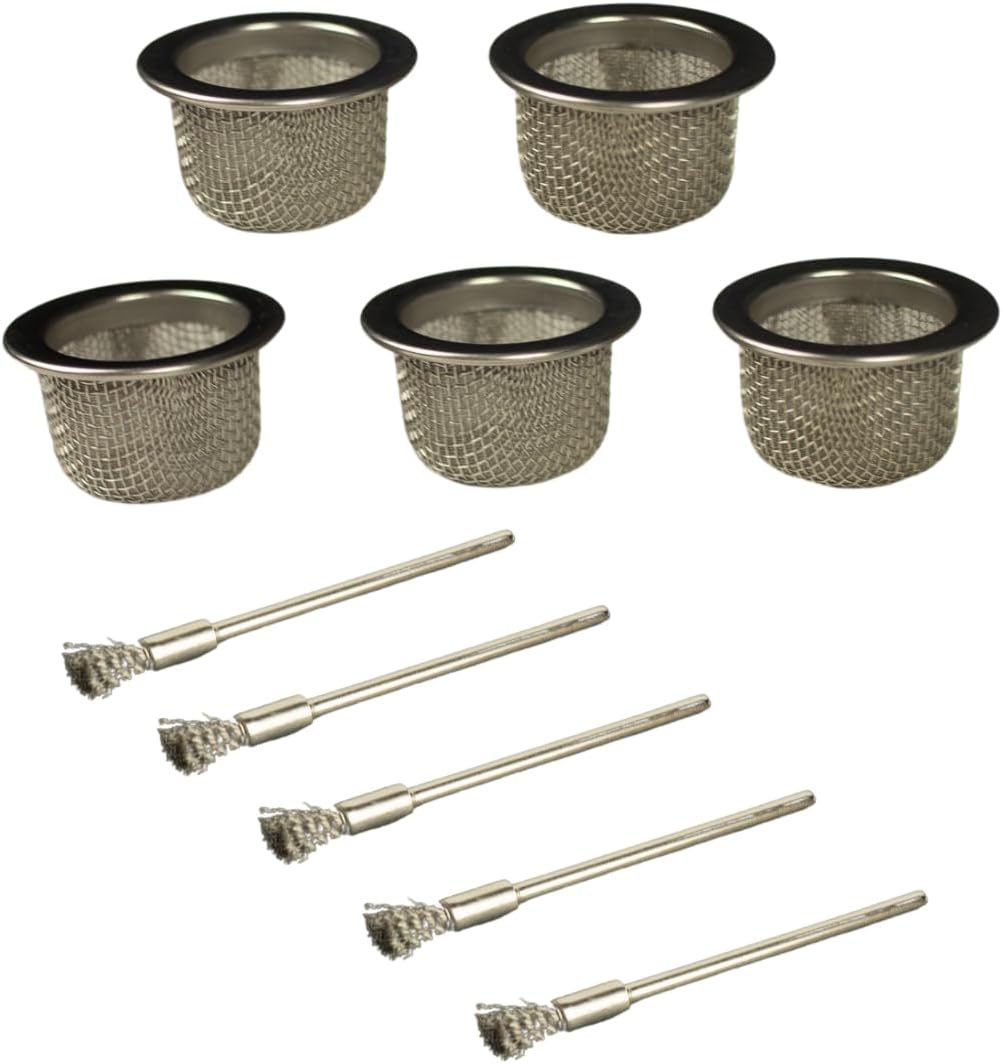 Cocktail Smoker Replacement Mesh Basket & Stainless Steel Wire Brush for Cleaning by Smokeshow (5-Pack)