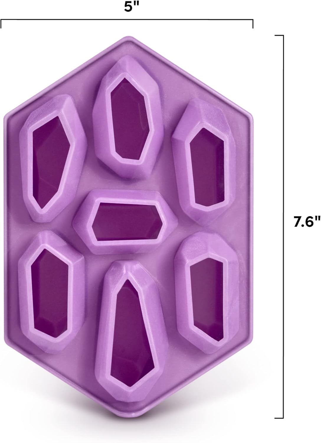 Genuine Fred CRYSTAL ICE TRAY, Silicone Ice Tray, Purple, 7.6 x 5 x 1.4 inches