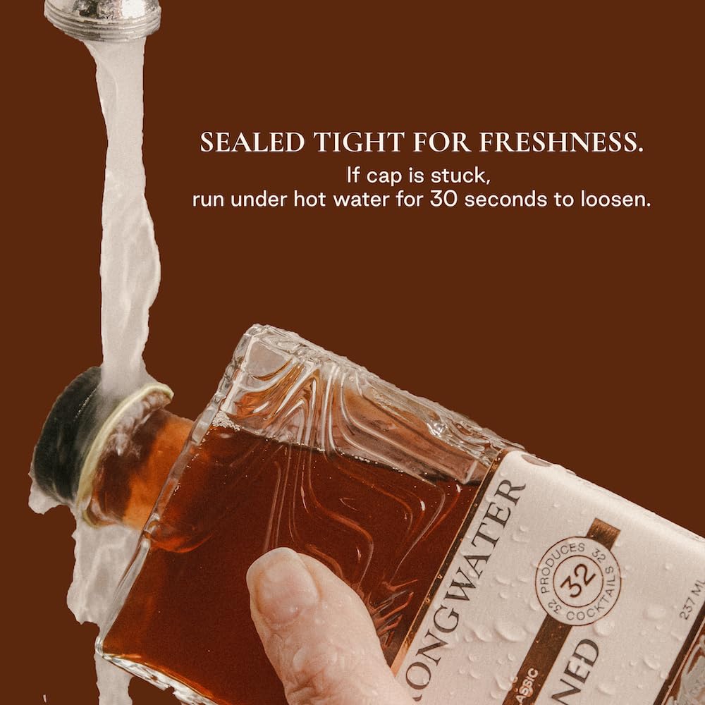 Strongwater Smoked Old Fashioned Craft Cocktail Mixer - Makes 32 Cocktails - Handcrafted Old Fashioned Syrup with Lapsang Souchong Tea, Sugar, Citrus & Cherry