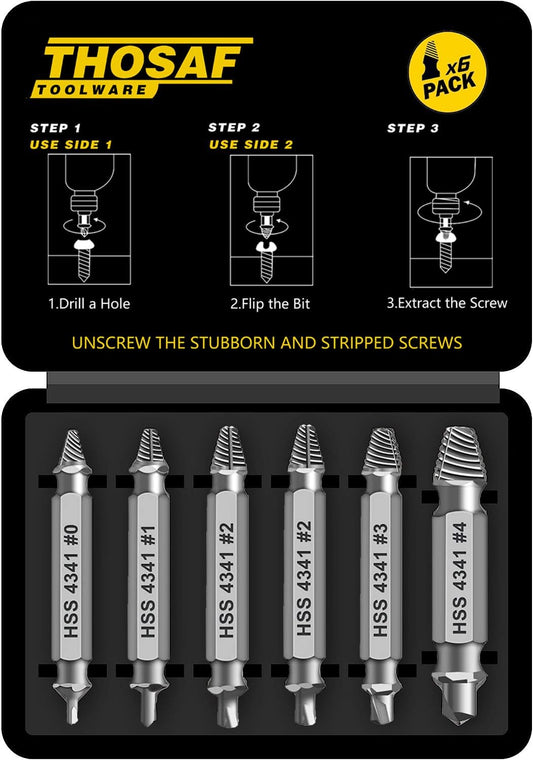 Gifts for Men,THOSAF Damaged Screw Extractor Set,Fathers Day Gifts for Dad from Daughter Son,Mens Gifts for Dad,Husband,Stripped Screws Bolt Drill Bit Tools for Easy Removal of Rusty Broken Screw