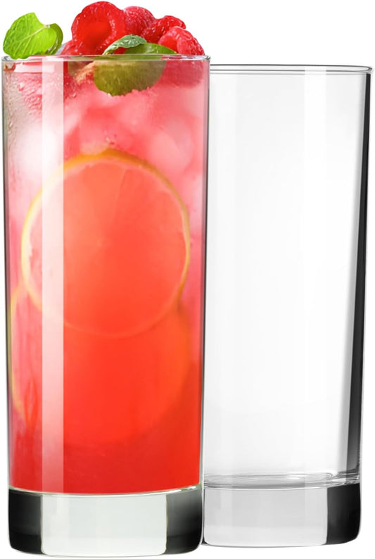 PARACITY Highball Glasses Set of 2, Drinking Glasses 10 Oz, Clear Glass Cups, Tall Tumbler Water Glasses, Glassware Set for Cocktail, Coffee, Mojitos - 2 pack