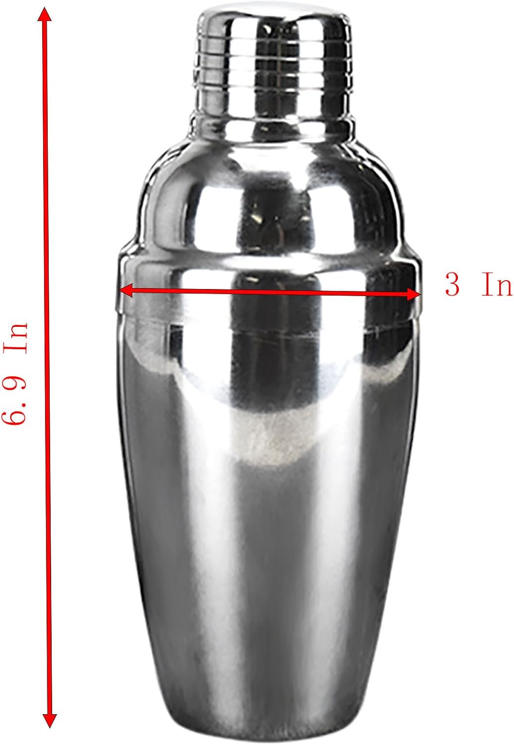 11.8 Oz Cocktail Shaker, 6.9 In x 3 In Stainless Steel Drink Shaker with Built-In Strainer for Bar Mixed Tools (11.8 oz)