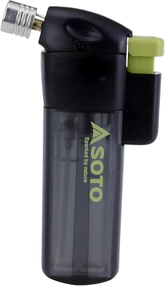 SOTO Butane Torch Lighter, Compact Windproof Pocket Lighter, Refillable, Adjustable Flame, Durable and Portable for Camping, Hiking, BBQs, and DIY Projects. Shipped Empty.