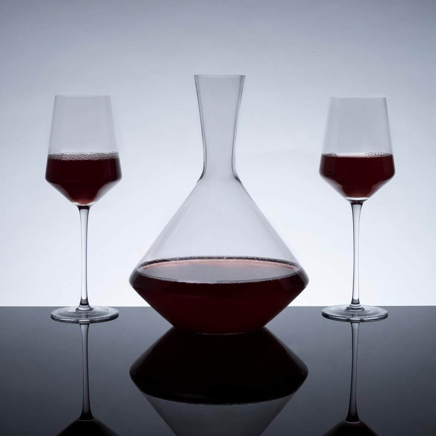 Viski Angled Wine Decanter, Lead-Free Crystal Carafe for Red and White Wine with Broad Base for Aeration, Elegant Large Pitcher for Wedding Gifts, Housewarming Essentials, 60 oz (1.8 L), Set of 1