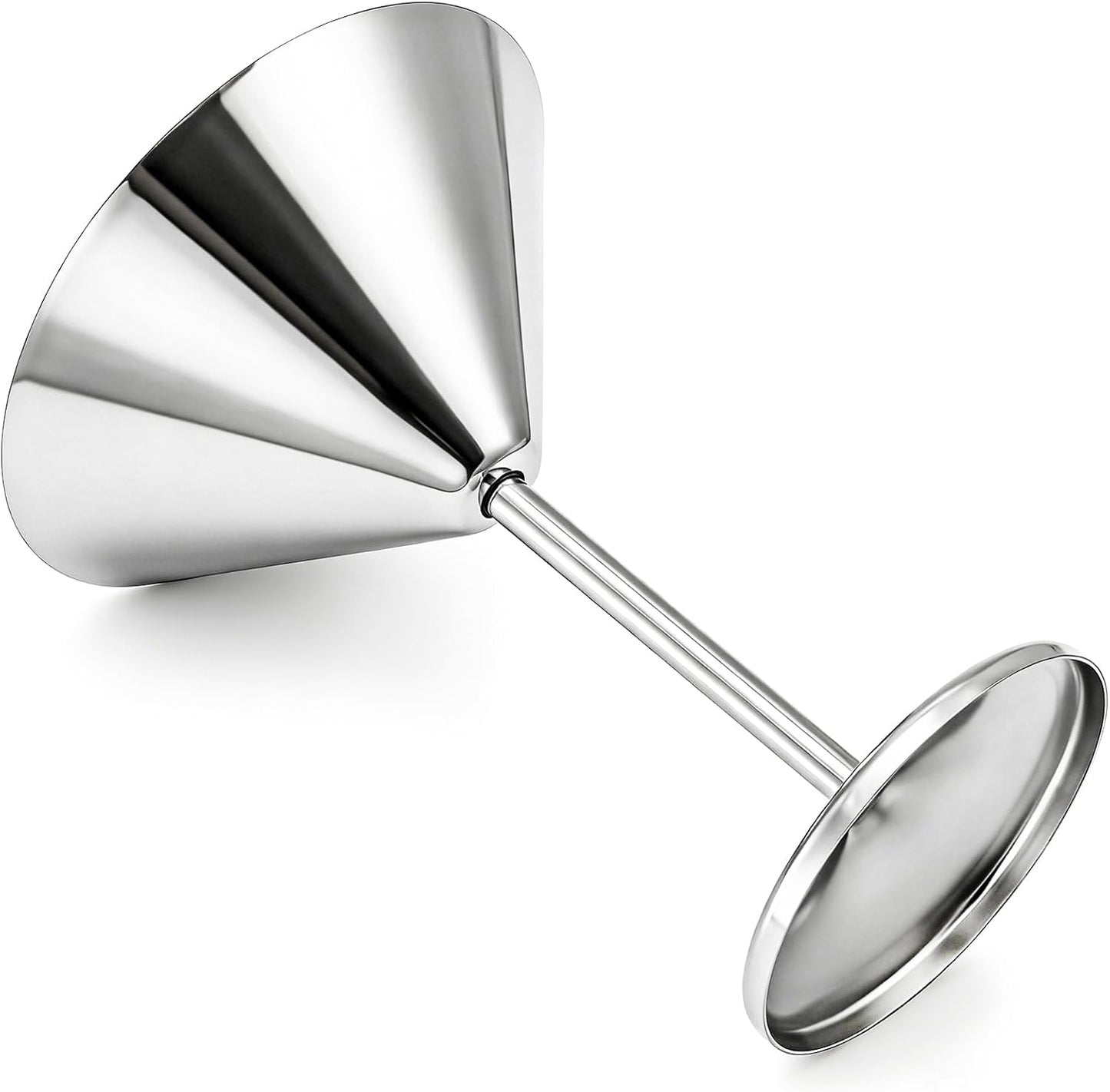 Peohud 4 Pack Stainless Steel Martini Glasses, 8 Oz Unbreakable Cocktail Glasses for Margarita, Manhattan, Champagne, Bar, Party, 18/8 Mirror Polished Finish, Shatterproof