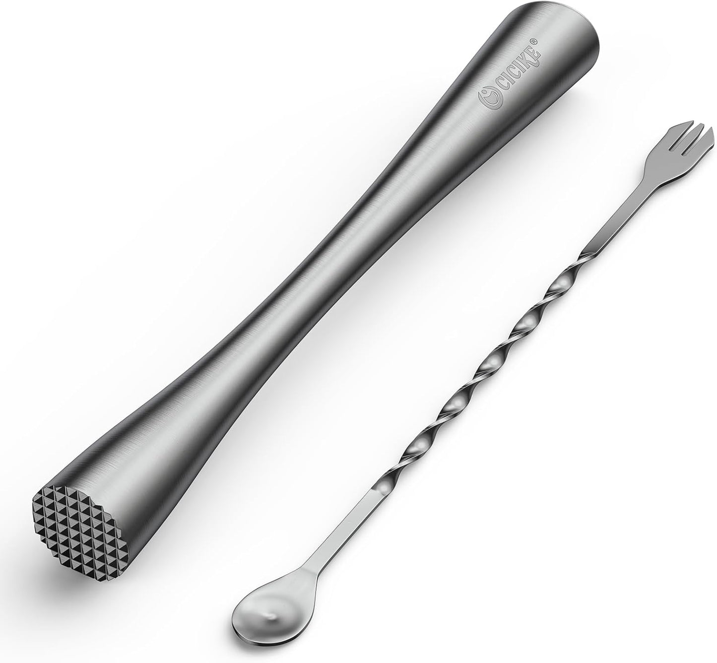 10 Inches Stainless Steel Muddler and Mixing Spoon for Cocktails, Bar Tools and Accessories - Create Delicious Mojitos and Other Fruit Based Drinks