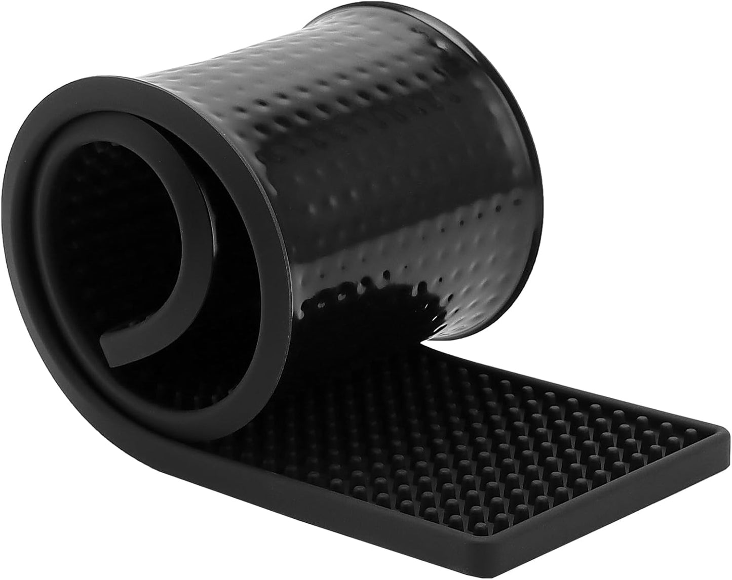 FUNSUEI 5 PCS 4 x 24 Inch Black Rubber Bar Mats, Rubber Bar Service Spill Mat, Non Slip Bar Top Mat, PVC Bar Mixing Drink Pad for Home Kitchen, Pubs, Restaurants