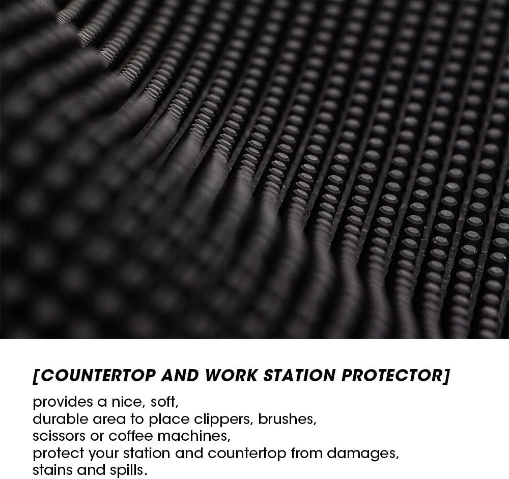 3Pcs Bar Mat - Nonslip Coffee Bar Mat, Flexible Bar Mats for Countertop, Barber Mats for Clippers Bar Mat for Home Bar Restaurant Service Mat (3Pcs, 12×6 inch, 18×12 inch, 24×12 inch)