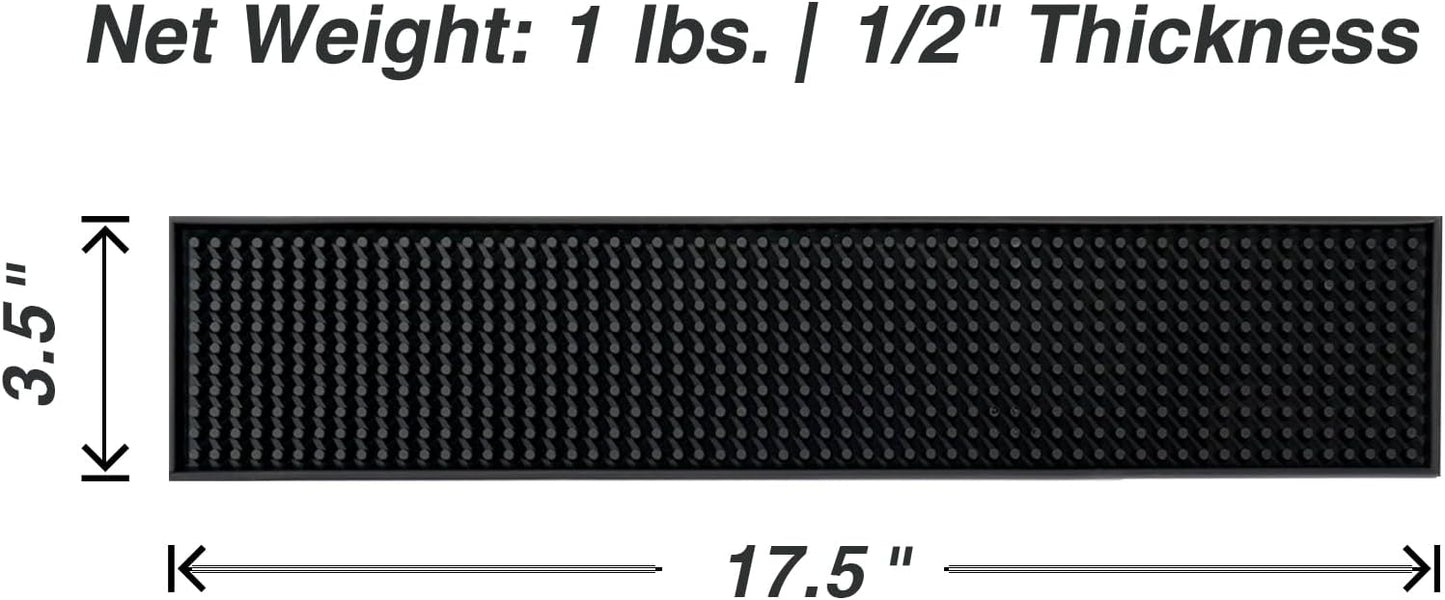 BARsics 17.5x3.5 inches Long PVC Bar Rail Mat Non-Slip Serving Spill Mat (Pack of 2)