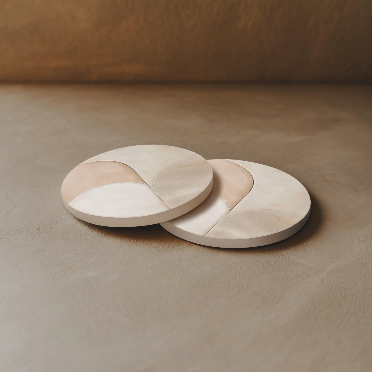 VEYRO Ceramic Coasters Set of 6 – Absorbent Stone Drink Coasters with Holder, Non-Slip Cork Backing, Modern Marble Look Coasters for Coffee Table, Desk & Home Decor