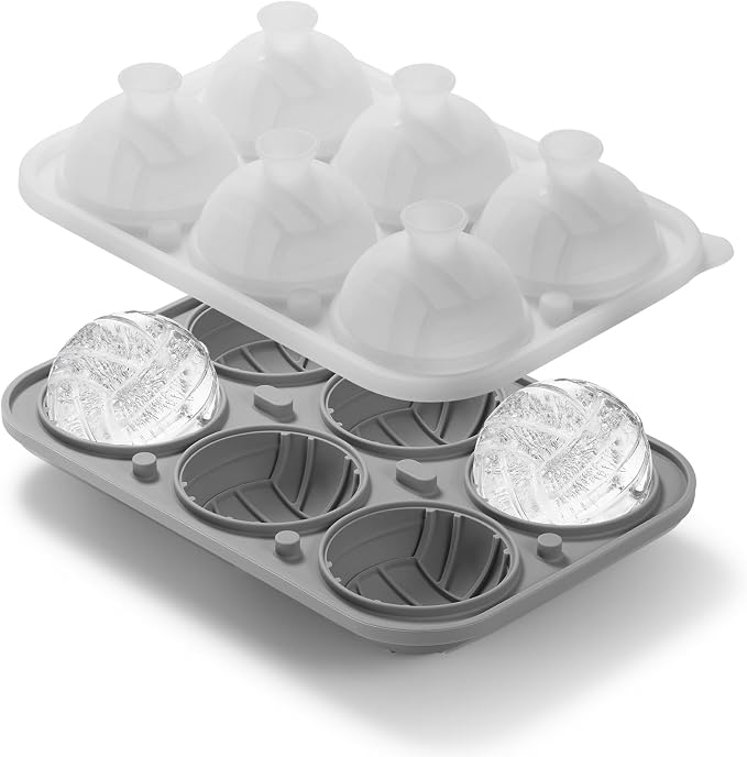 Nax Caki 3D Baseball Ice Cube Tray, Large Baseball Silicone Fun Shapes Whiskey Ice Mold with Funnel for Cocktails, Bourbon,Brandy, Whiskey Gifts for Men - B0CPPV7CB7