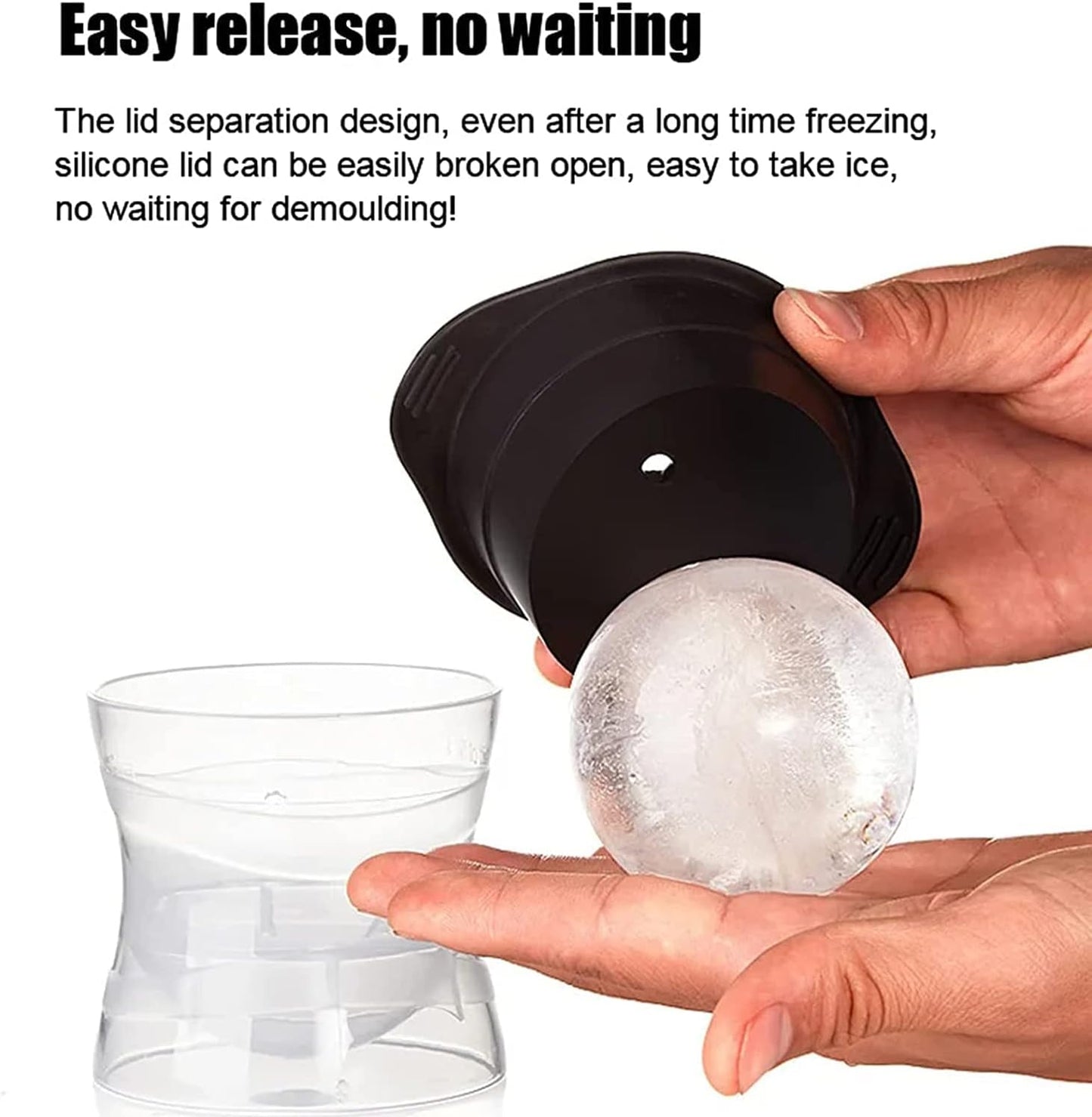 4PCS Small Sphere Ice Mold - Makes about 5CM (1.96") Crystal Clear Ice Balls,Silicone Reusable Ice Cube Trays for Whiskey, Bourbon, Cocktails & Home Bars