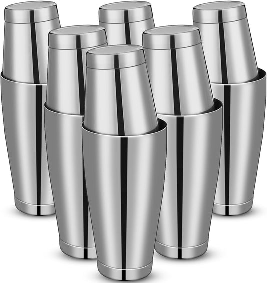 Lallisa 10 Pieces Stainless Steel Cocktail Shaker Boston Set, Silver - Silver / 10