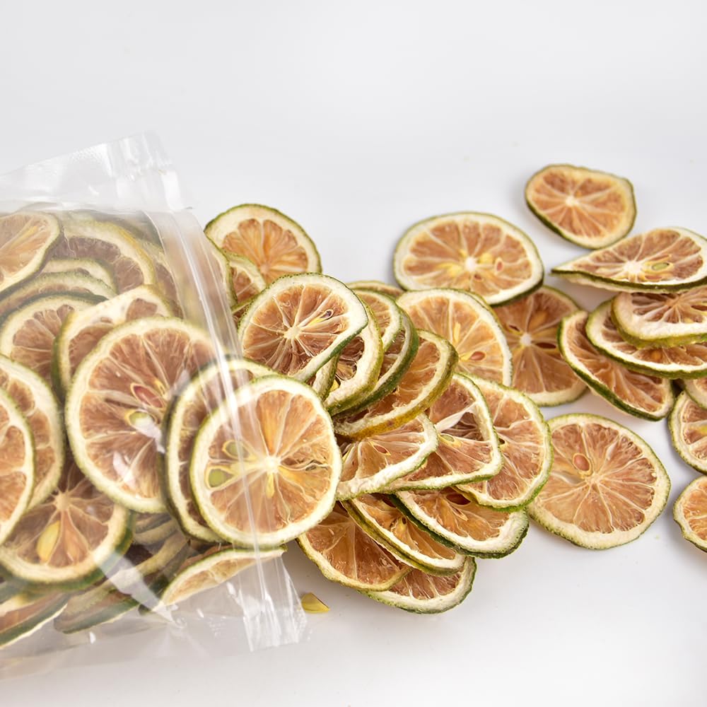 Dried Lime Slices 3.52oz/100g, Dehydrated Dry Lime For Cocktails, 100% Natural & No Additives, No Sugar Added (3.52 oz)