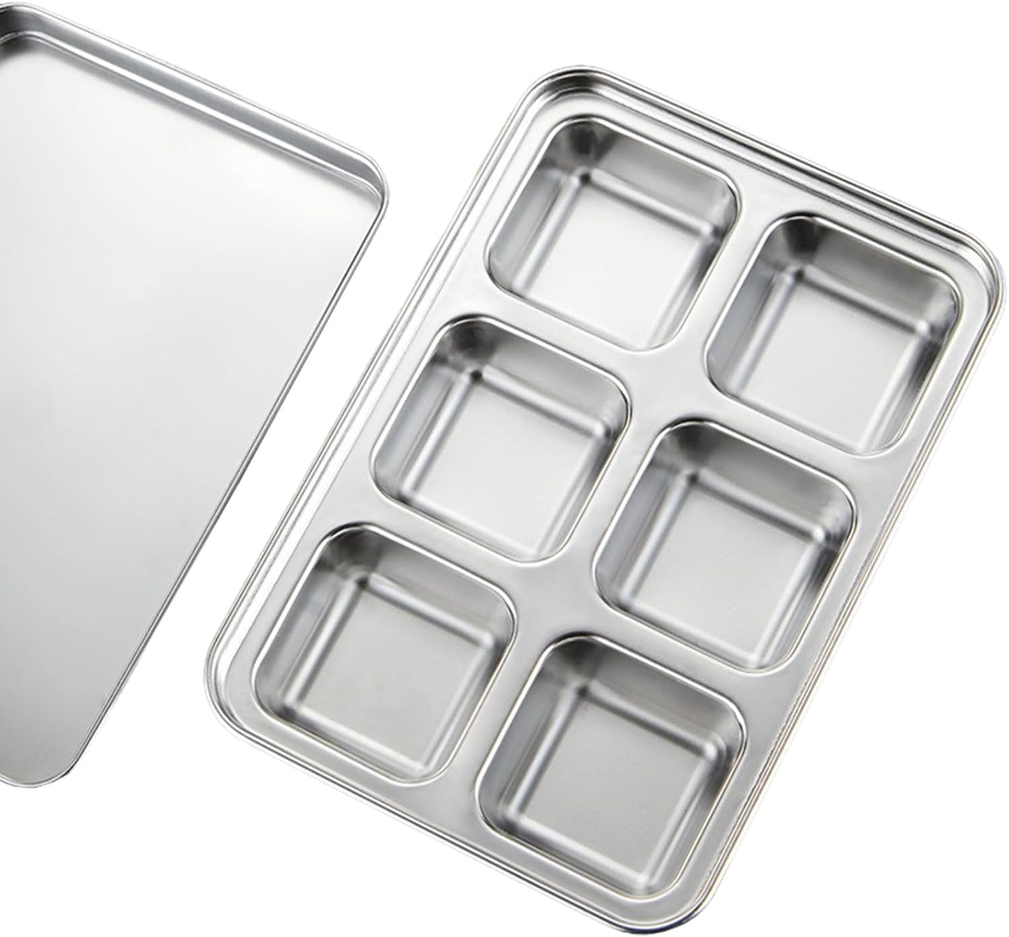 Stainless Steel Ice Cube Trays with Lid, Easy Release Durable Metal Ice Mold for Freezer, Ideal for Whiskey, Cocktails & Drinks (2 Pack)