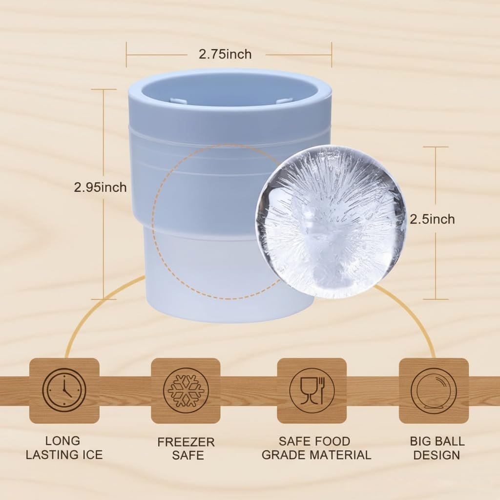 Charred Wooden Whiskey Glasses Set - 2 Pack with Ice Ball Molds - Premium Bourbon Gifts for Men Dad Brother - Old Fashioned Glasses