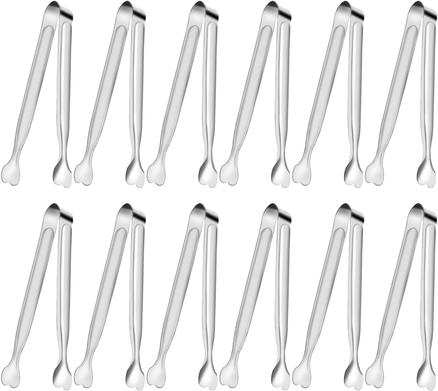 Serving Tongs, Anytrp 12-Packs Stainless Steel Sugar Tong, 5.3inch Small Tongs for Serving Food, Appetizers, Buffets, Coffee Bar, Kitchen, Tea Party, Desserts Party and Ice Bucket